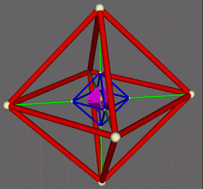Animation of 3D representation of 4D octahedral prism